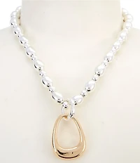 Dillard's Two-Tone Stirrup Pendant Statement Necklace