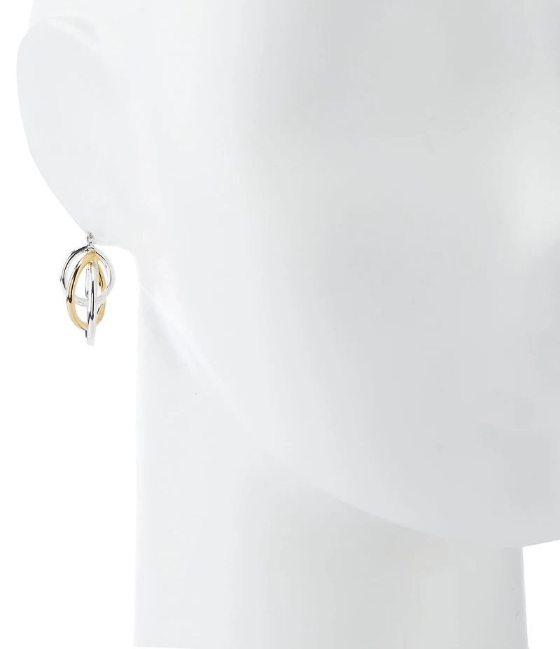 Dillard's Two Tone Triple Twist Hoop Sensitive Earrings