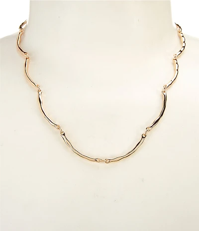 Dillard's Wavy Metal Curved Bar Collar Necklace
