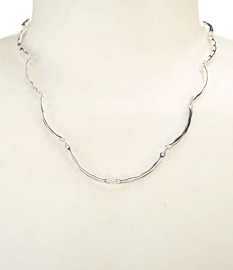 Dillard's Wavy Metal Curved Bar Collar Necklace