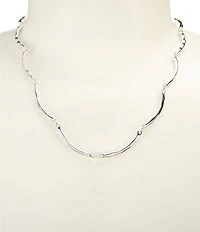 Dillard's Wavy Metal Curved Bar Collar Necklace