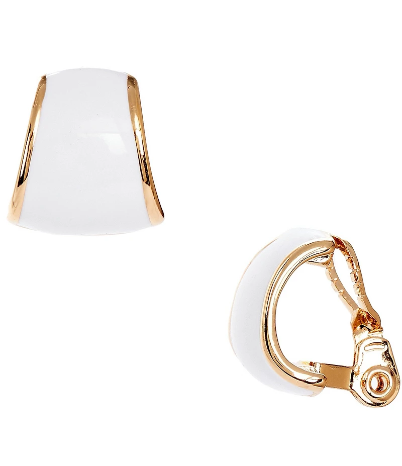 Dillard's Epoxy Wide Metal Clip-On Earrings