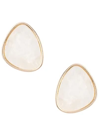 Dillard's White Swirl Cab Organic Metal Clip-On Drop Earrings