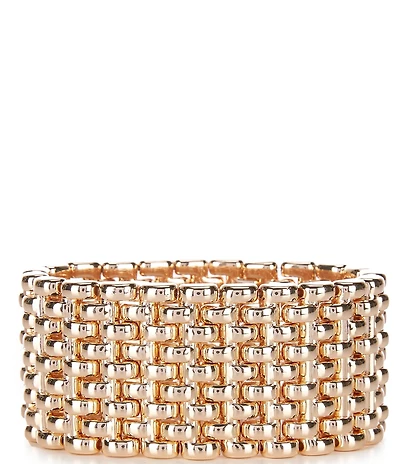 Dillard's Wide Watch Chain Stretch Bracelet