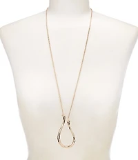 Dillard's Wobbly Metal Open U Long Pendant Necklace