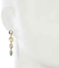 Dillard's Wobbly Metal Stud Multi Cats Eye Linear Earrings