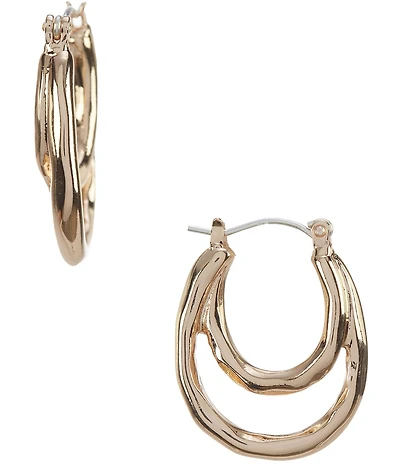 Dillard's Wobbly Textured Double Hoop Earrings