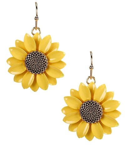 Dillard's Yellow Sunflower Drop Earrings