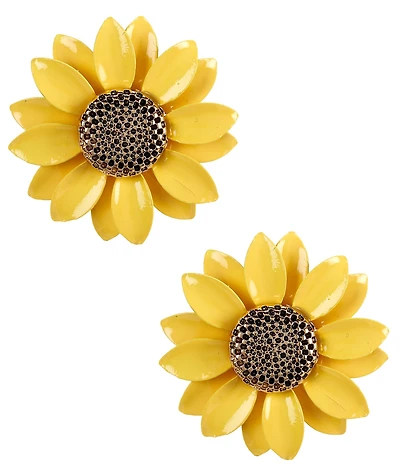 Dillard's Yellow Sunflower Stud Earrings
