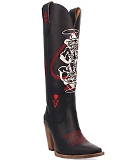 Dingo Ace Of Spades Leather Embroidered Tall Western Boots