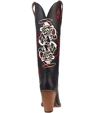 Dingo Ace Of Spades Leather Embroidered Tall Western Boots