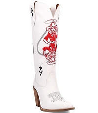 Dingo Ace Of Spades Leather Embroidered Tall Western Boots