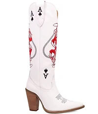 Dingo Ace Of Spades Leather Embroidered Tall Western Boots
