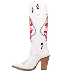 Dingo Ace Of Spades Leather Embroidered Tall Western Boots