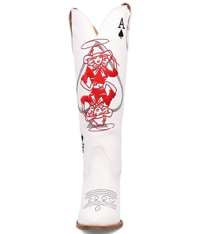 Dingo Ace Of Spades Leather Embroidered Tall Western Boots