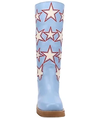 Dingo American Dream Leather Patriotic Star Cut Out Tall Boots