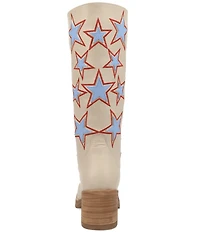 Dingo American Dream Leather Patriotic Star Cut Out Tall Boots