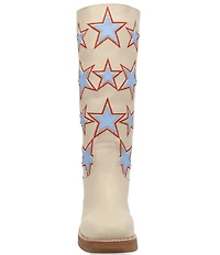 Dingo American Dream Leather Patriotic Star Cut Out Tall Boots