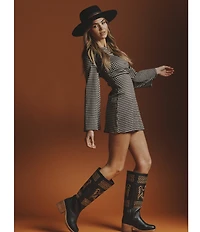 Dingo Avalon Leather Bird Stitch Tall Boots