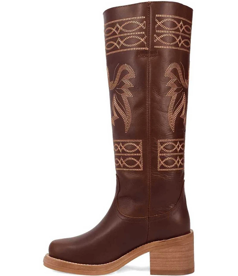 Dingo Avalon Leather Bird Stitch Tall Boots