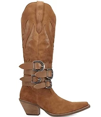 Dingo Buck Wild Suede and Leather Belted Hardware Shaft Tall Western Boots
