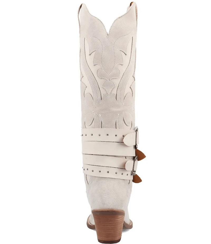 Dingo Buck Wild Suede and Leather Belted Hardware Shaft Tall Western Boots