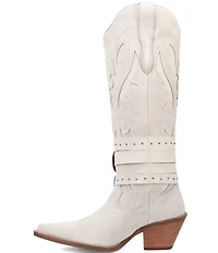 Dingo Buck Wild Suede and Leather Belted Hardware Shaft Tall Western Boots