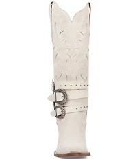 Dingo Buck Wild Suede and Leather Belted Hardware Shaft Tall Western Boots