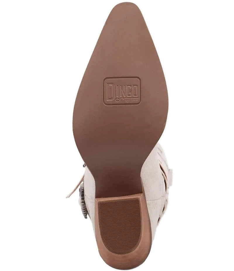 Dingo Buck Wild Suede and Leather Belted Hardware Shaft Tall Western Boots