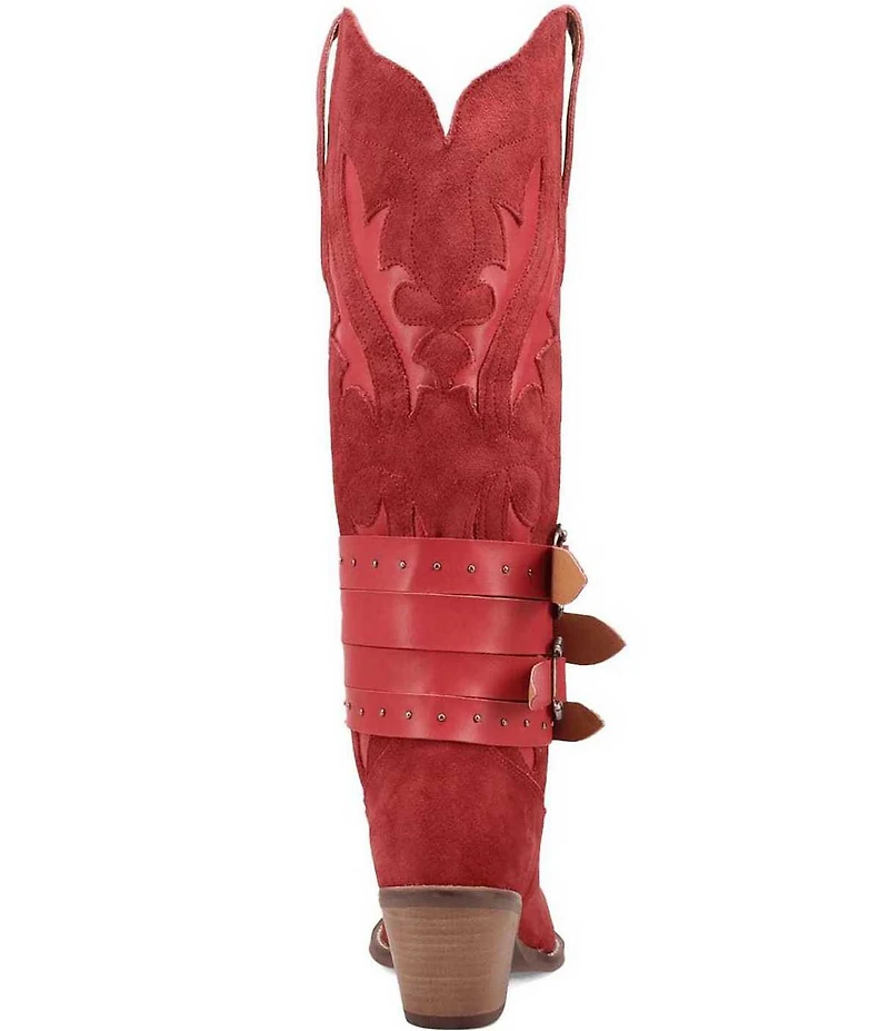 Dingo Buck Wild Suede and Leather Belted Hardware Shaft Tall Western Boots