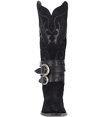 Dingo Buck Wild Suede and Leather Belted Hardware Shaft Tall Western Boots