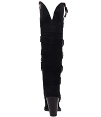 Dingo Bucked Off Suede Multi Buckled Straps Over-The-Knee Western Boots