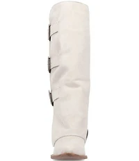 Dingo Buckle Bunny Suede Cuffed Buckle Hardware Knee High Western Boots