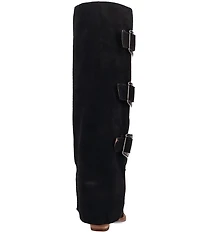 Dingo Buckle Bunny Suede Cuffed Buckle Hardware Knee High Western Boots