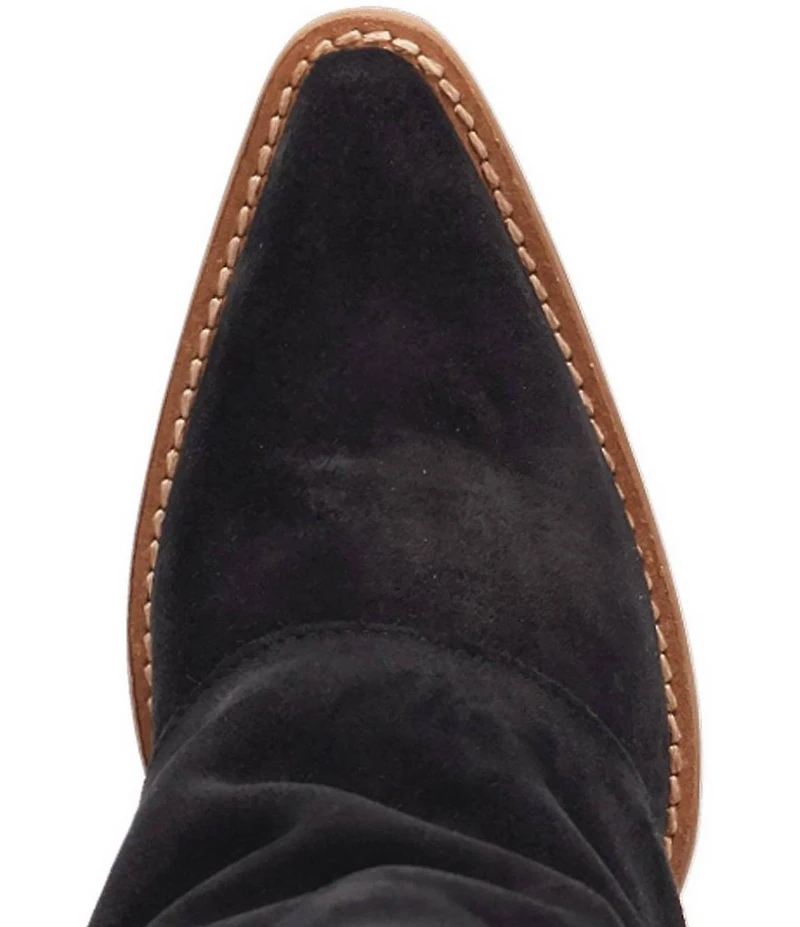 Dingo Buckle Bunny Suede Cuffed Buckle Hardware Knee High Western Boots