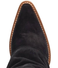 Dingo Buckle Bunny Suede Cuffed Buckle Hardware Knee High Western Boots