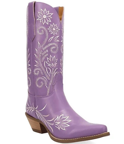 Dingo Buttercup Floral Embroidered Leather Tall Western Boots