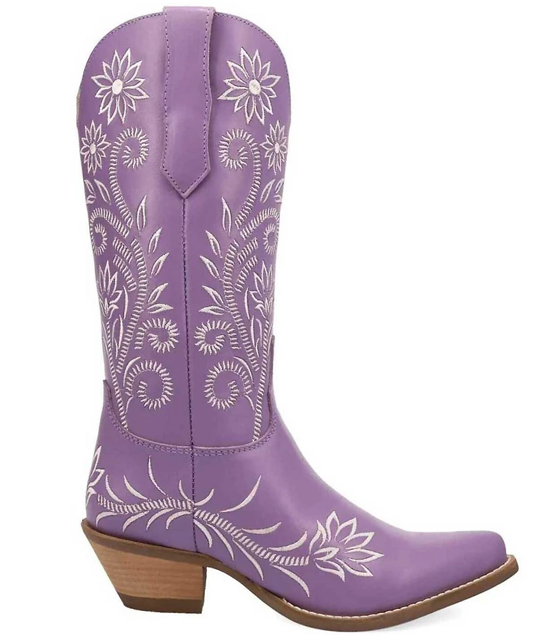 Dingo Buttercup Floral Embroidered Leather Tall Western Boots