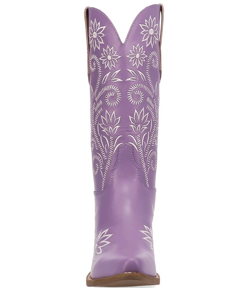 Dingo Buttercup Floral Embroidered Leather Tall Western Boots