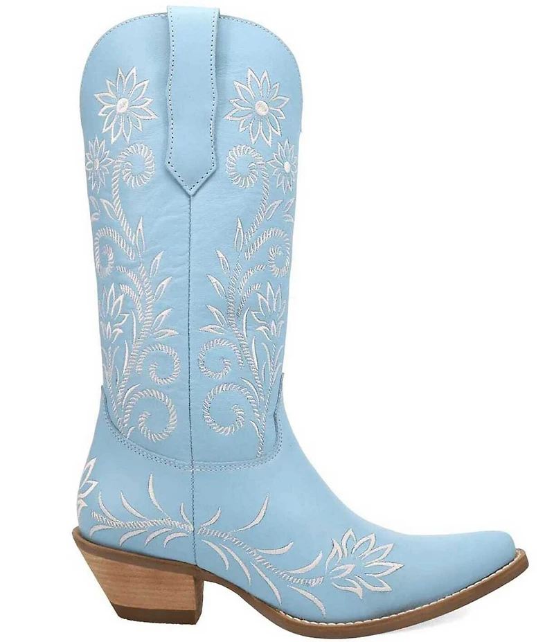Dingo Buttercup Floral Embroidered Leather Tall Western Boots