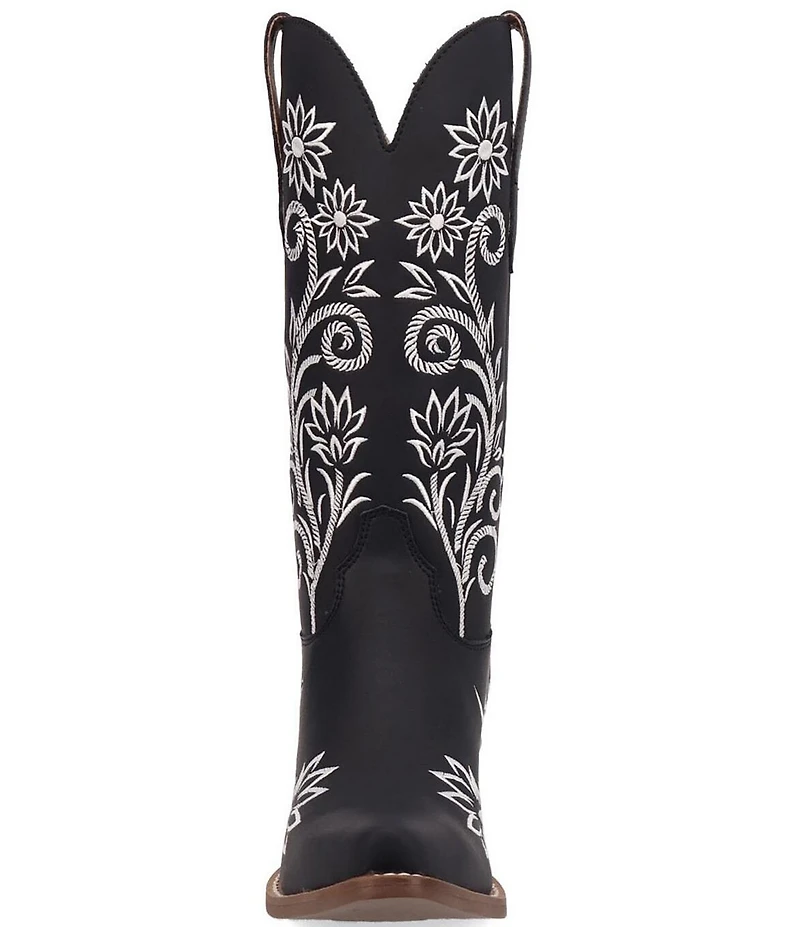 Dingo Buttercup Floral Embroidered Leather Tall Western Boots