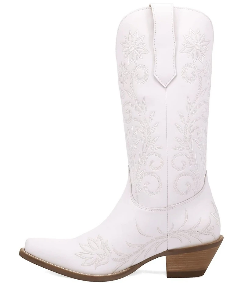 Dingo Buttercup Floral Embroidered Leather Tall Western Boots