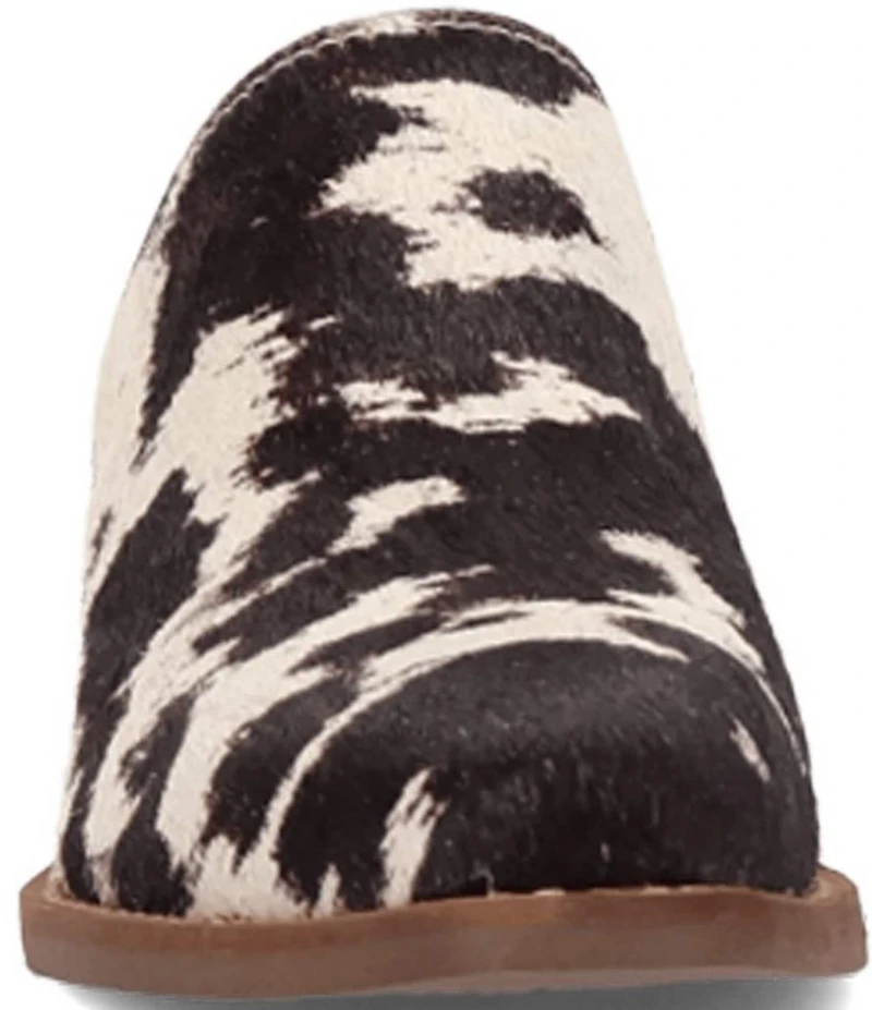 Dingo Calico Cow Print Calf Hair Mules