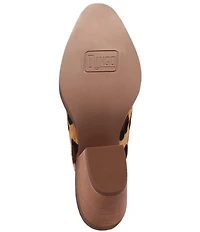 Dingo Calico Leopard Print Calf Hair Mules