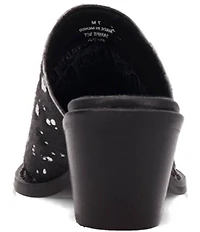 Dingo Cash Cow Metallic Cow Print Calf Hair Western Mules