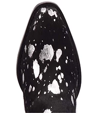 Dingo Cash Cow Metallic Cow Print Calf Hair Western Mules