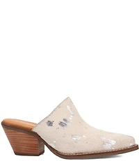Dingo Cash Cow Metallic Cow Print Calf Hair Western Mules