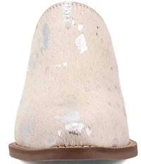 Dingo Cash Cow Metallic Cow Print Calf Hair Western Mules