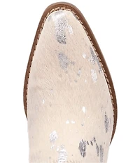 Dingo Cash Cow Metallic Cow Print Calf Hair Western Mules