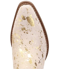 Dingo Cash Cow Metallic Cow Print Calf Hair Western Mules